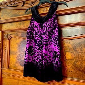 Kensie 100% silk sleeveless purple top